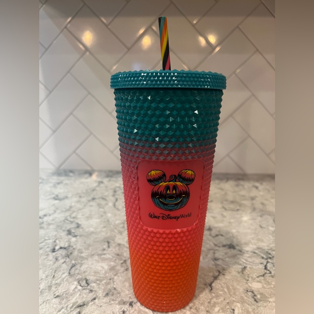 Disney Parks 2023 Halloween Mickey Mouse Pumpkin Tumbler Cup Starbucks NEW